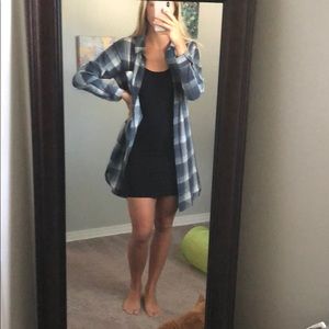 Long blue flannel
